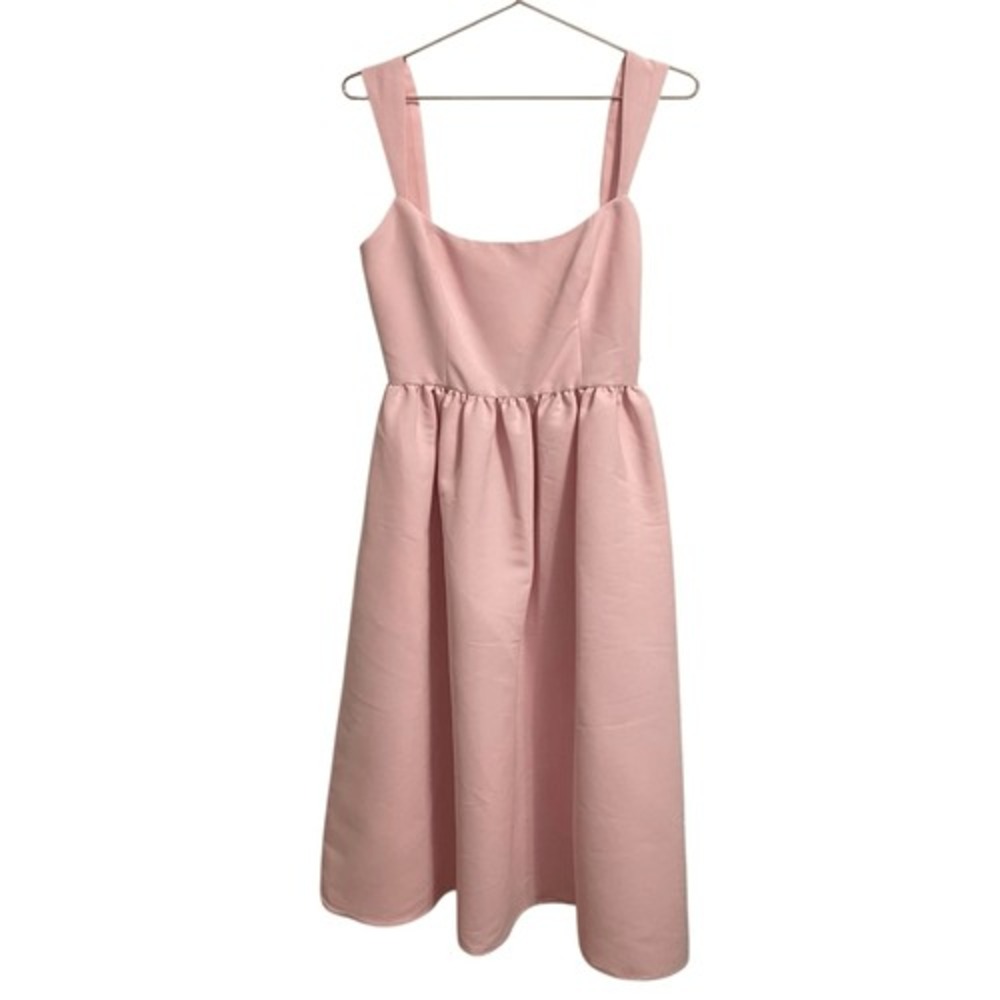 Sachin & Babi Pink Midi Dress Square Neck Sleeveless Pockets Sz 8 NWT